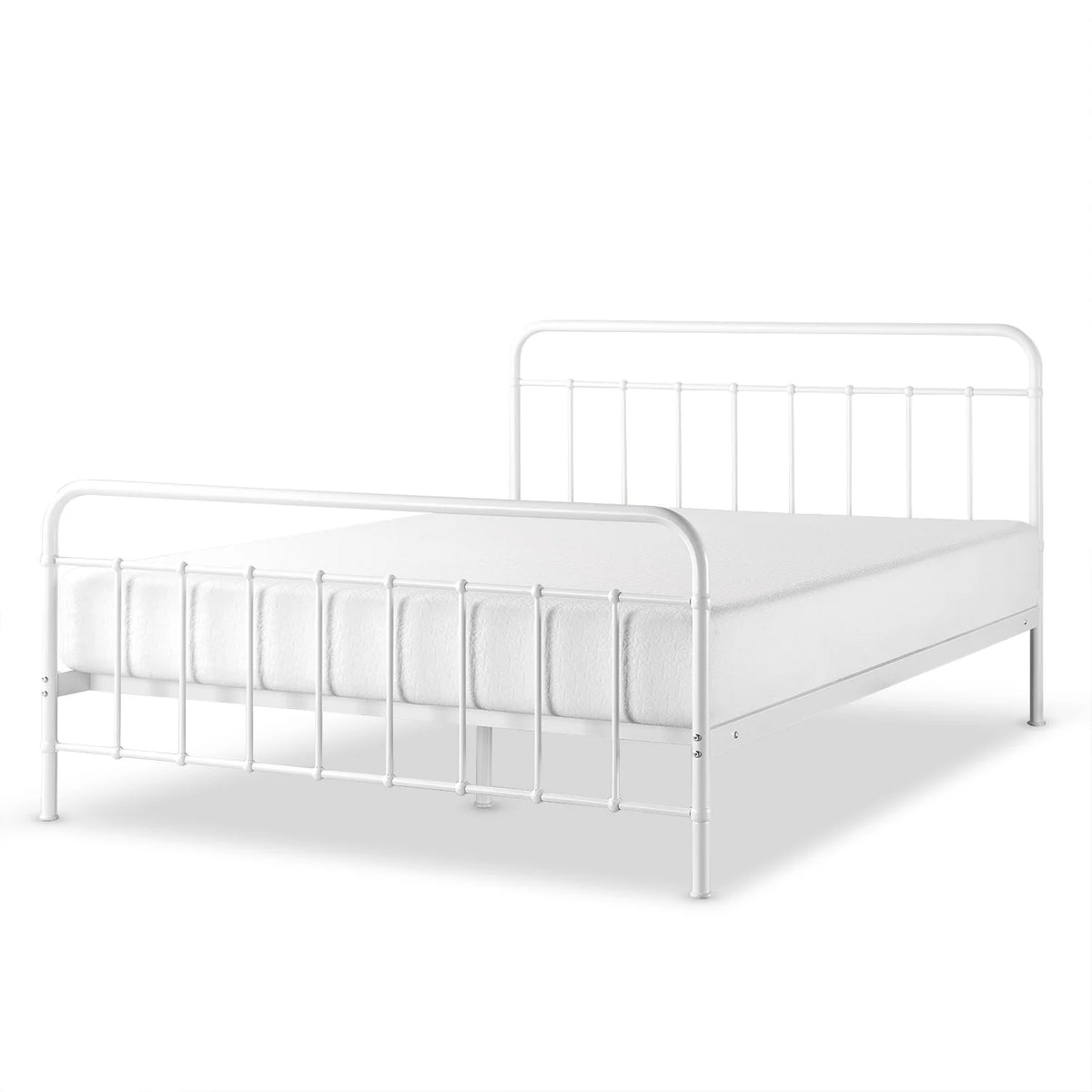 White Full Metal Platform Bed Frame U972151