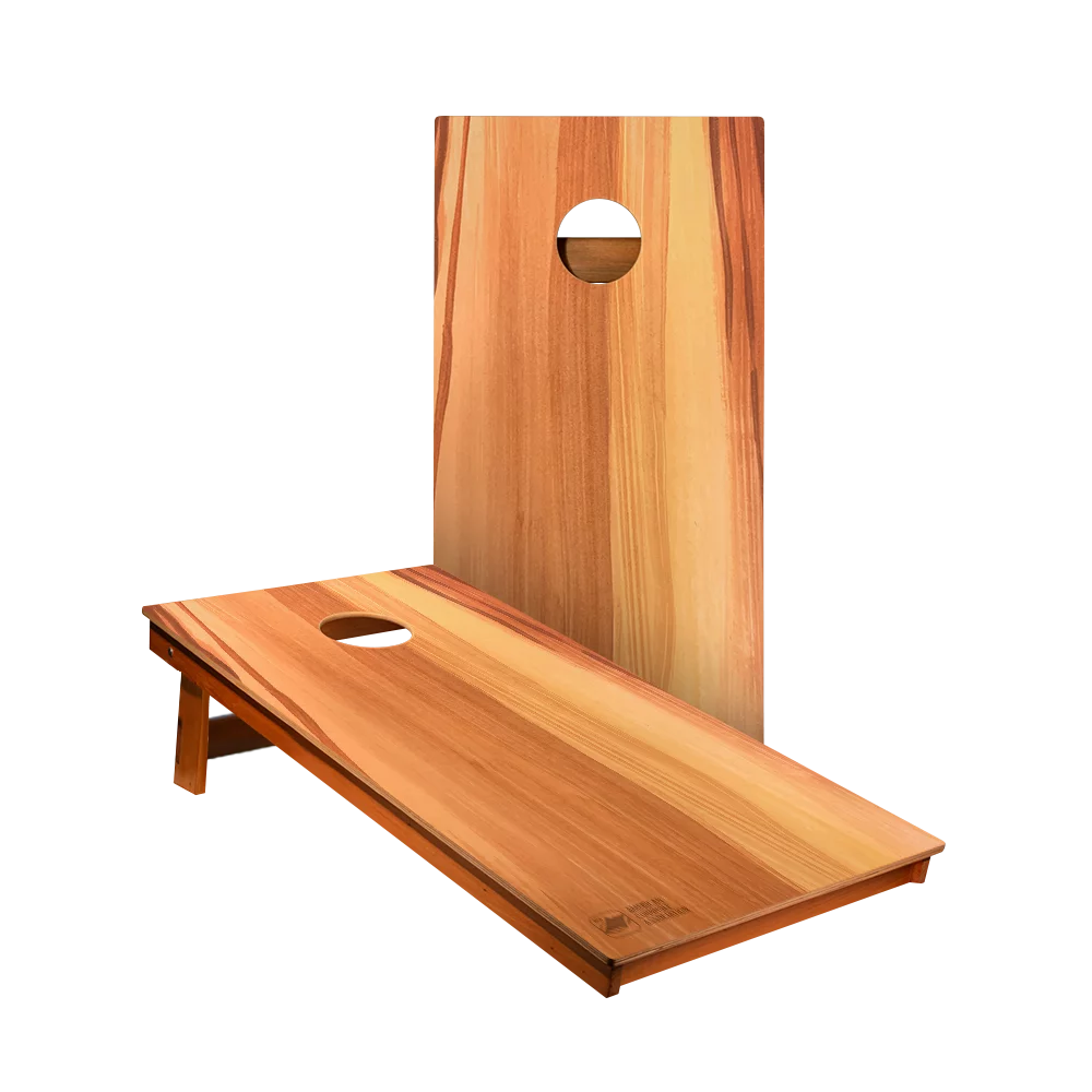 Wood Panel Cornhole Boards Toss Game Beanbag Set W357524