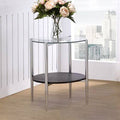 Glass Top End Table with Storage T169