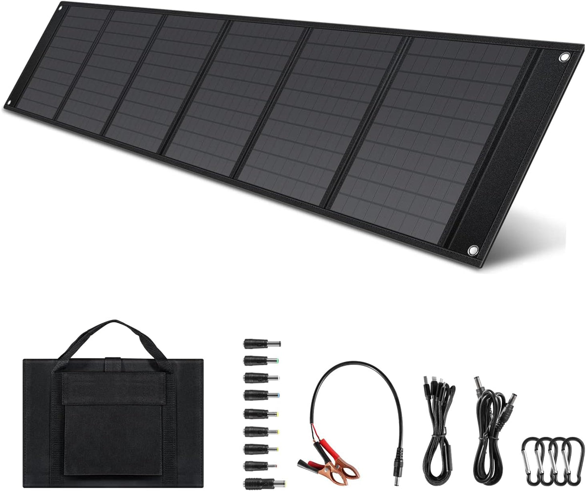 75W Foldable Solar Panel Kit with 18V DC and 2 USB Port L660