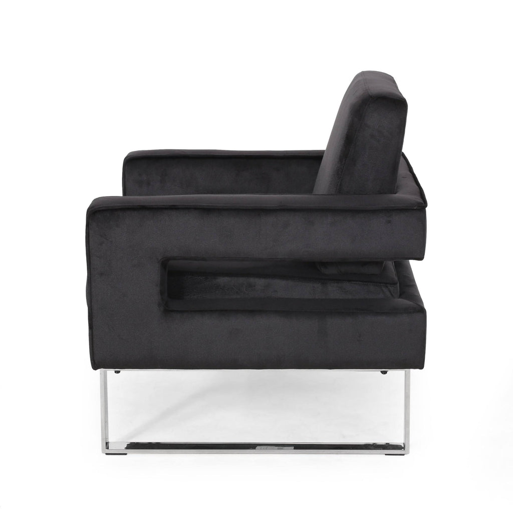 Gray Velvet Club Chair F838