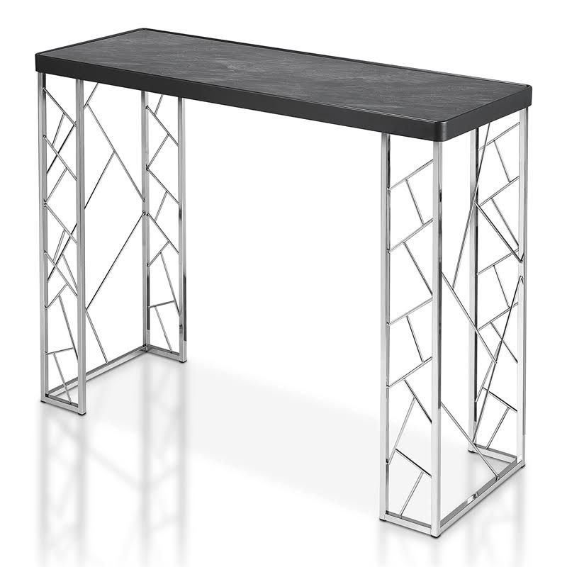Metal Console Table in Black and Chrome P88423