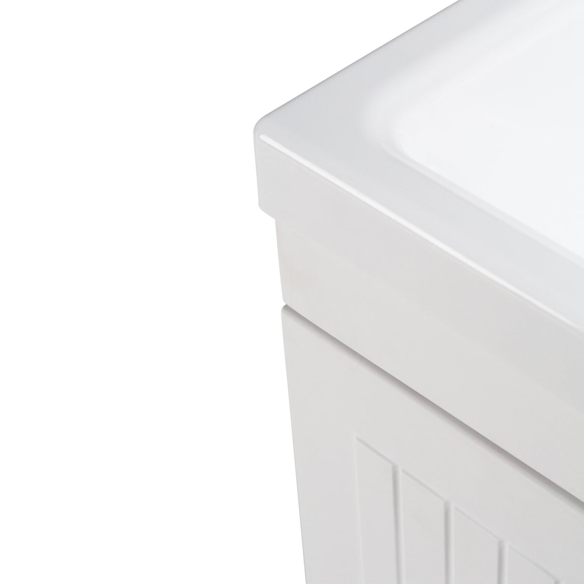 24 inch Laundry Cabinet with Faucet and ABS Sink (Pure White) X735010
