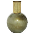 Round Black and Gold Iron Vase A4950