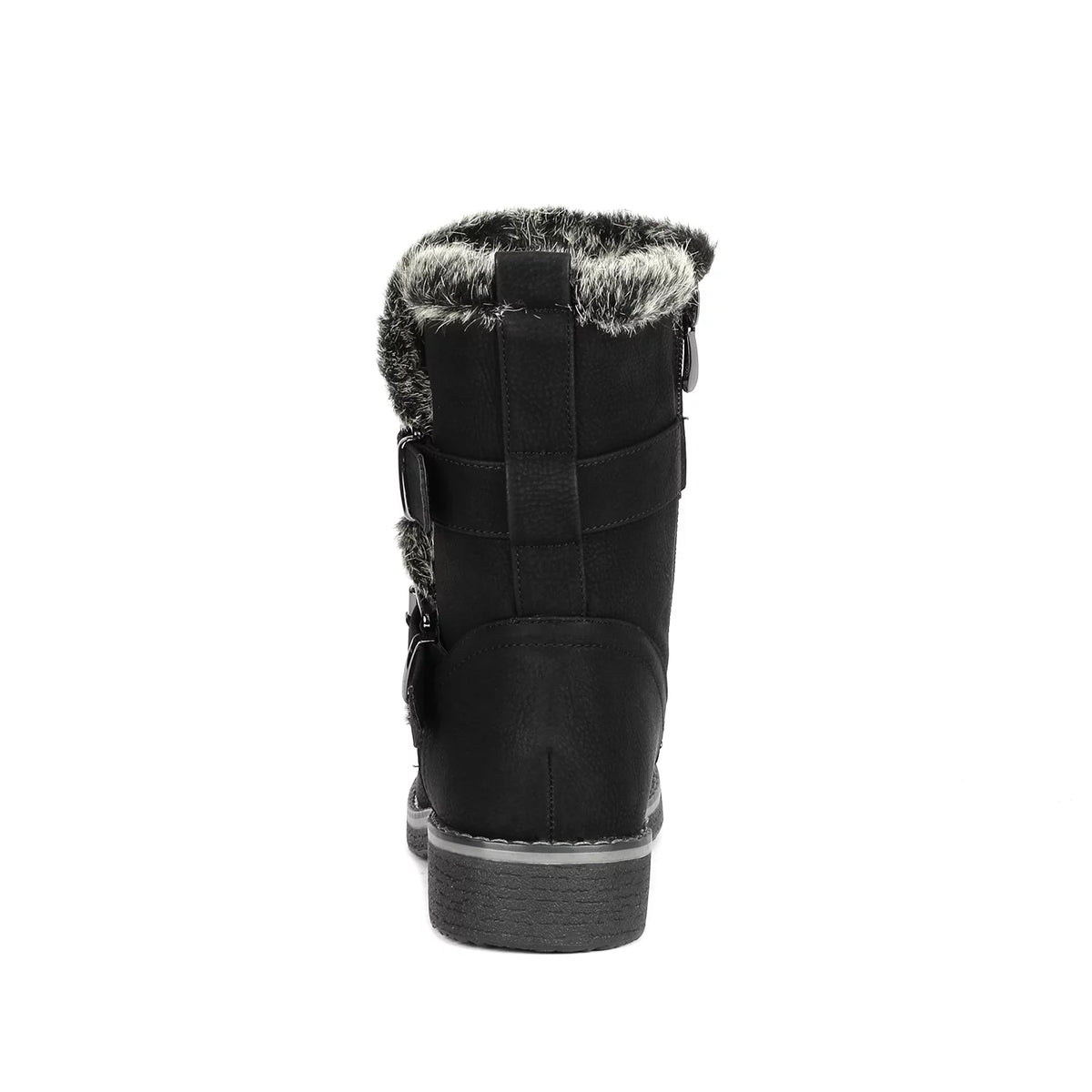 Black Mid Calf Winter Snow Boots J881