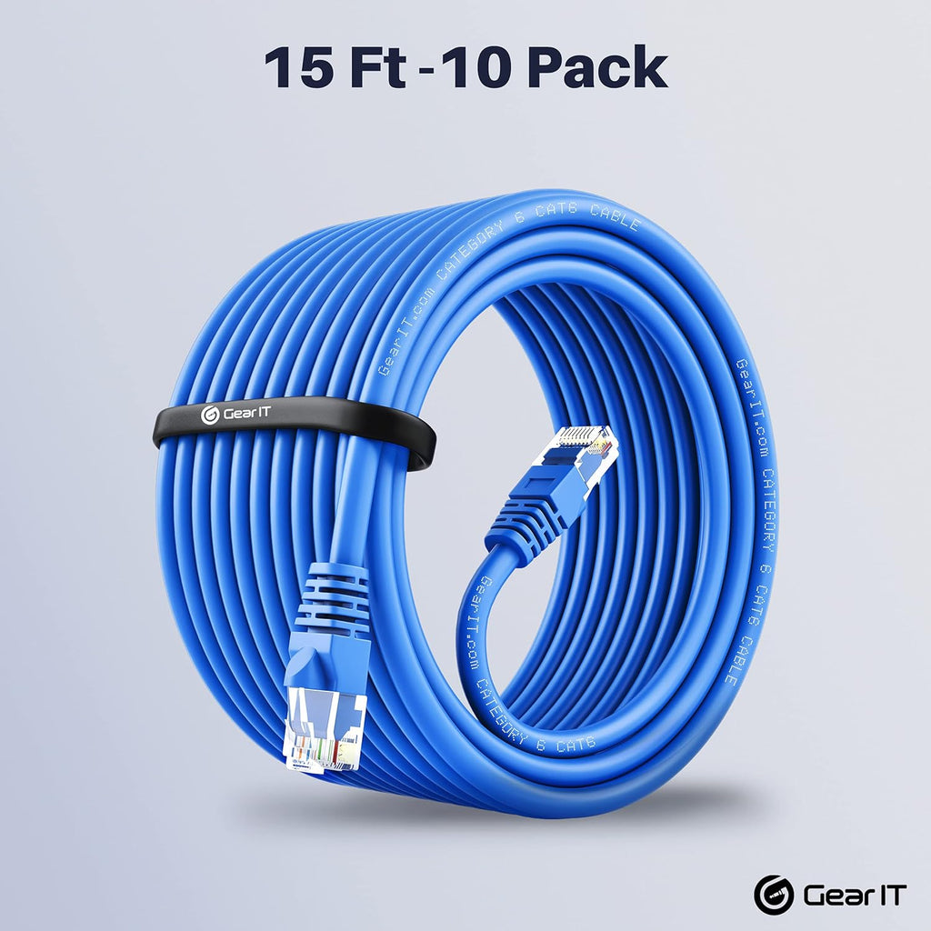 Cat 6 Ethernet Cable 100 ft (5-Pack) Blue F14826
