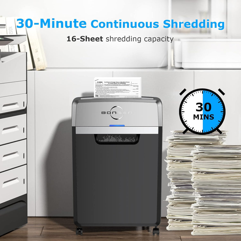 16-Sheet Micro-Cut Paper Shredder with 7.9-Gallon Pullout Basket A69686