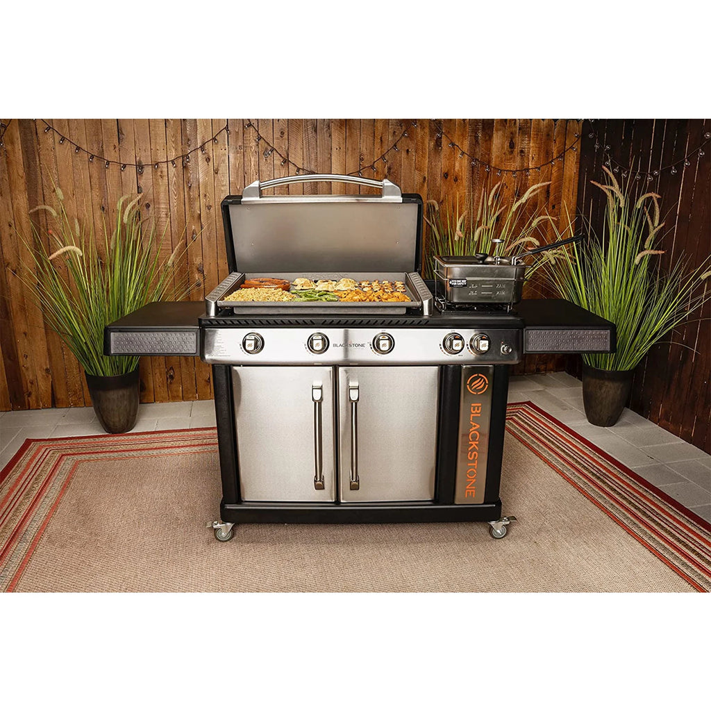 28 Inch 3 Burner Propane Griddle Cooking Station with Cabinets V24252