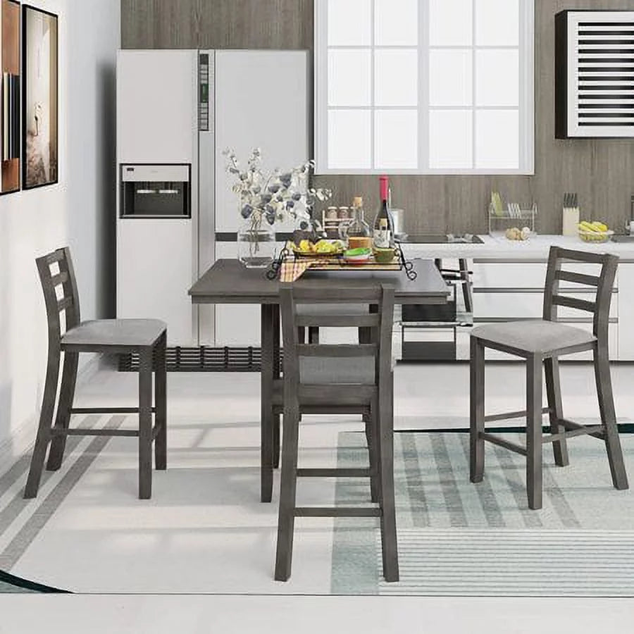 5 Piece Wooden Counter Height Dining Set L894680