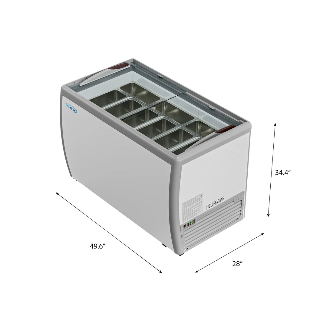 13 cu. ft. Gelato Dipping Cabinet Display Freezer with Sliding Glass Door E4836