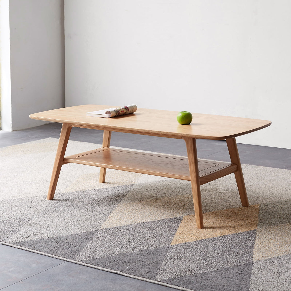 Solid Wood Coffee Table with Storage Shelf D33291