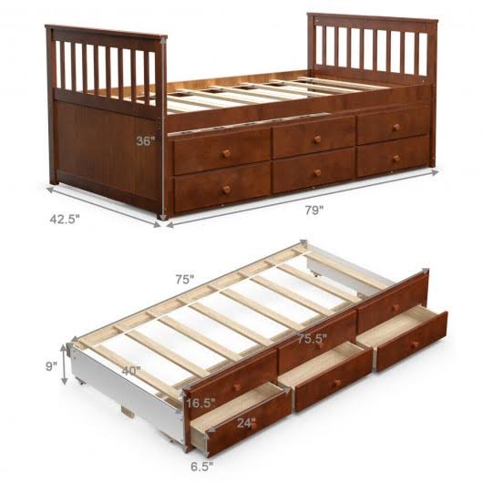 Twin Captain's Bunk Bed L26046