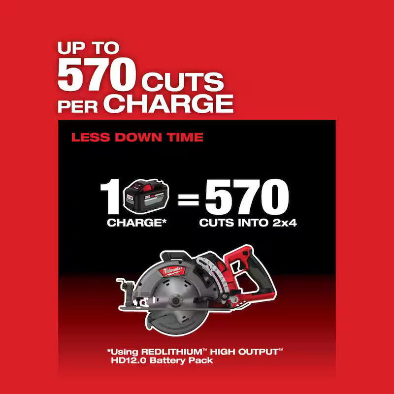 18V Cordless 7-1/4 in. Rear Handle Circular Saw with Two 6 Ah Batteries H369