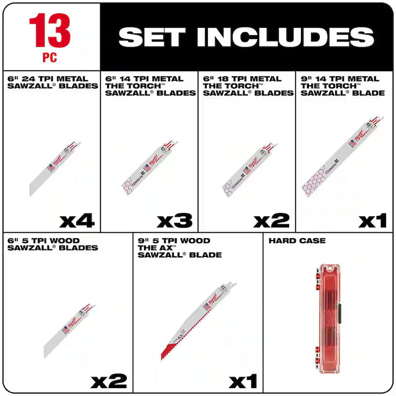 Bi-Metal Reciprocating Saw Blade Set (13 Piece) Z9633