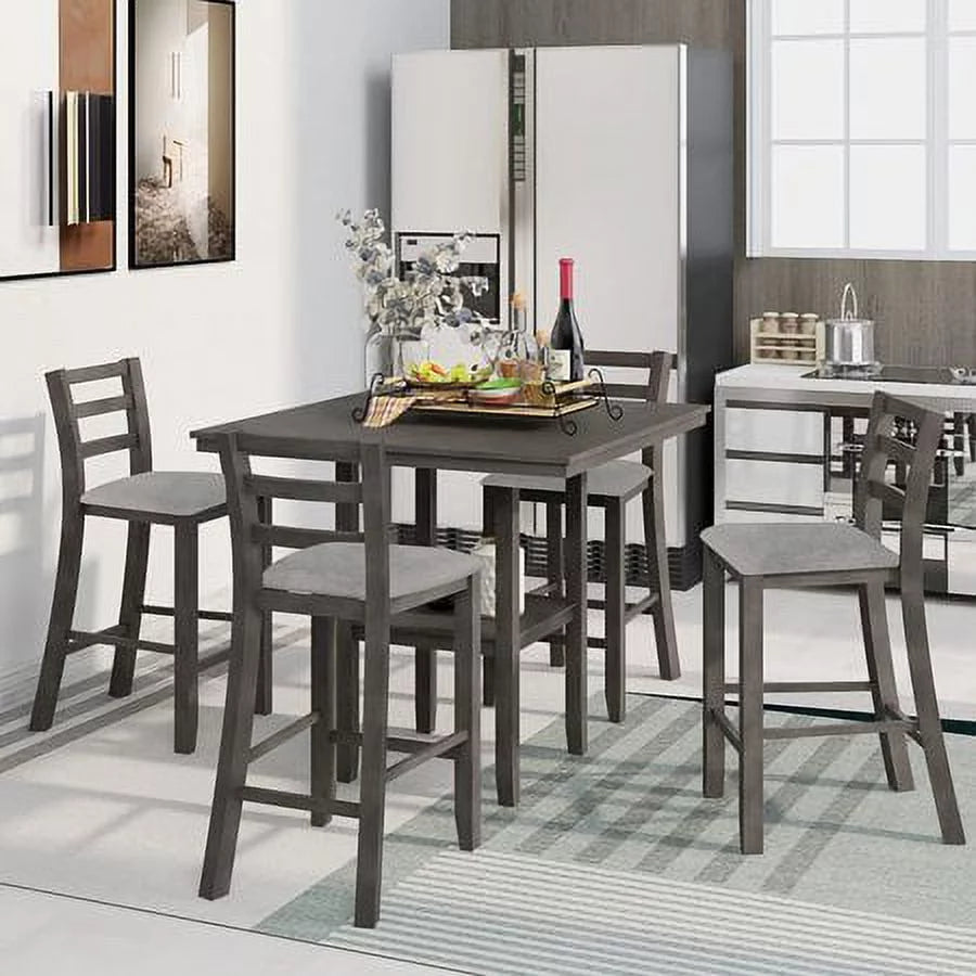5 Piece Wooden Counter Height Dining Set L894680