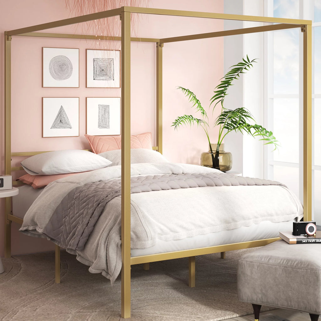 Queen Metal Canopy Platform Bed Frame V253664