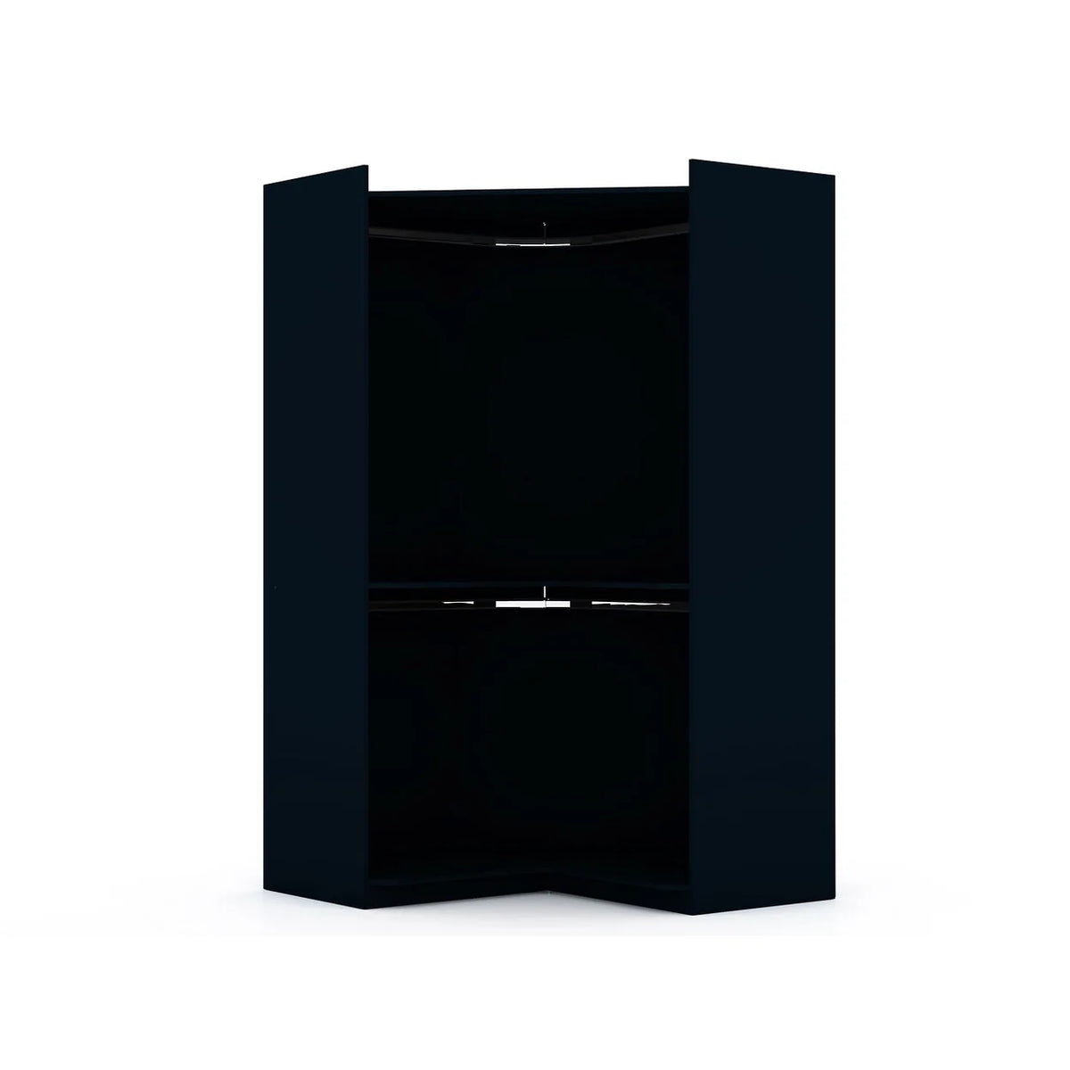Modern Open Corner Closet with 2 Hanging Rods A7270