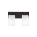 Two Light Bath Bar Dark Granite Finish with White Muslin Glass B330747