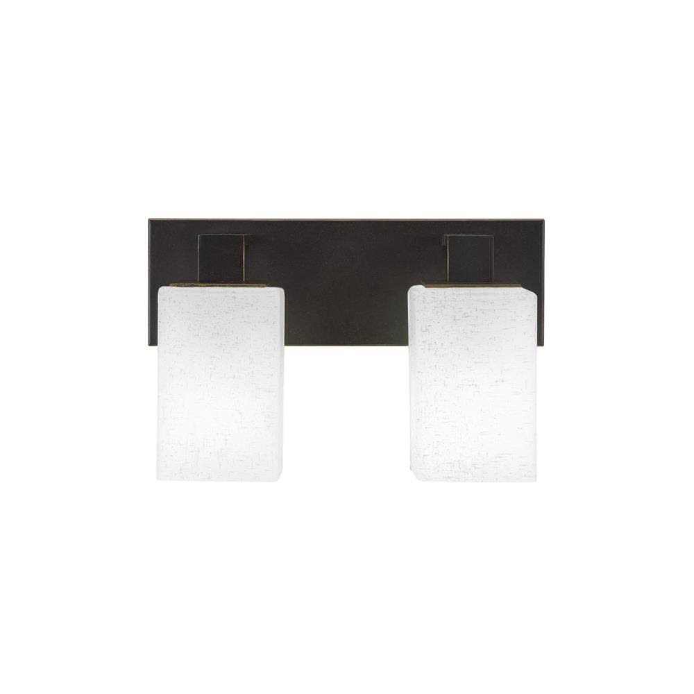 Two Light Bath Bar Dark Granite Finish with White Muslin Glass B330747