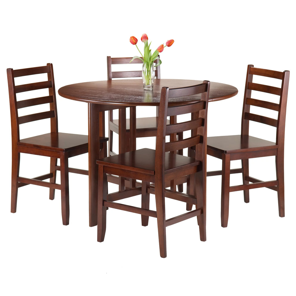 5 Pc Walnut Drop Leaf Dining Set S36192