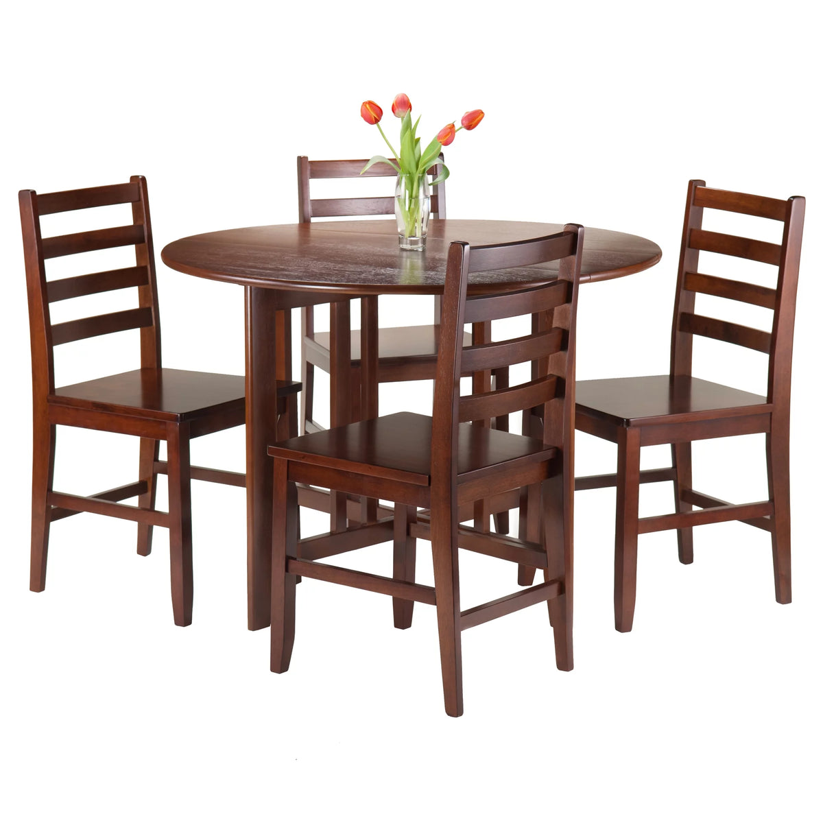 5 Pc Walnut Drop Leaf Dining Set S36192