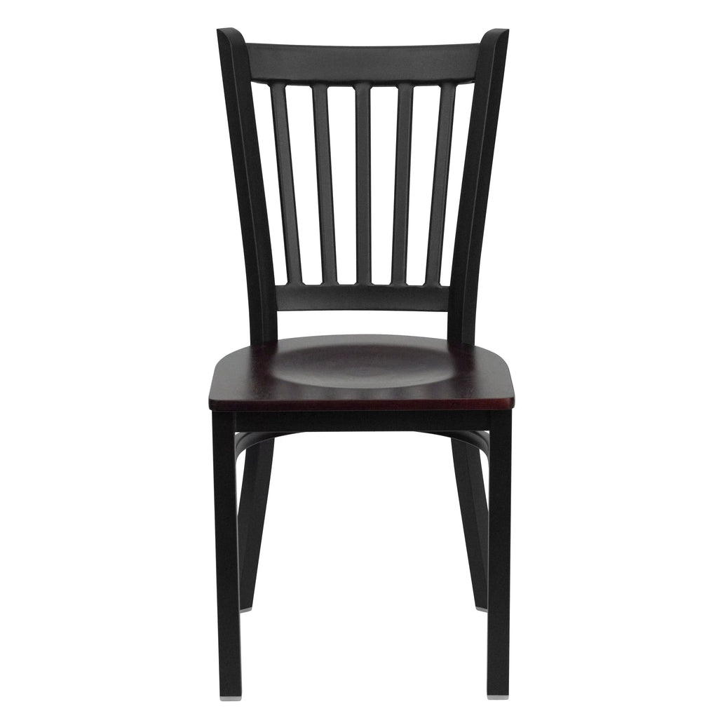 Black Vertical Back Metal Restaurant Chair E430437
