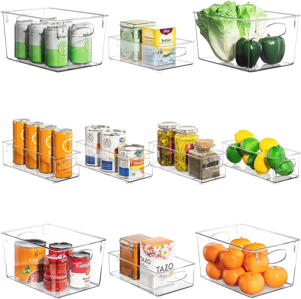Set of 10 Kitchen Pantry Storage Bins T826105