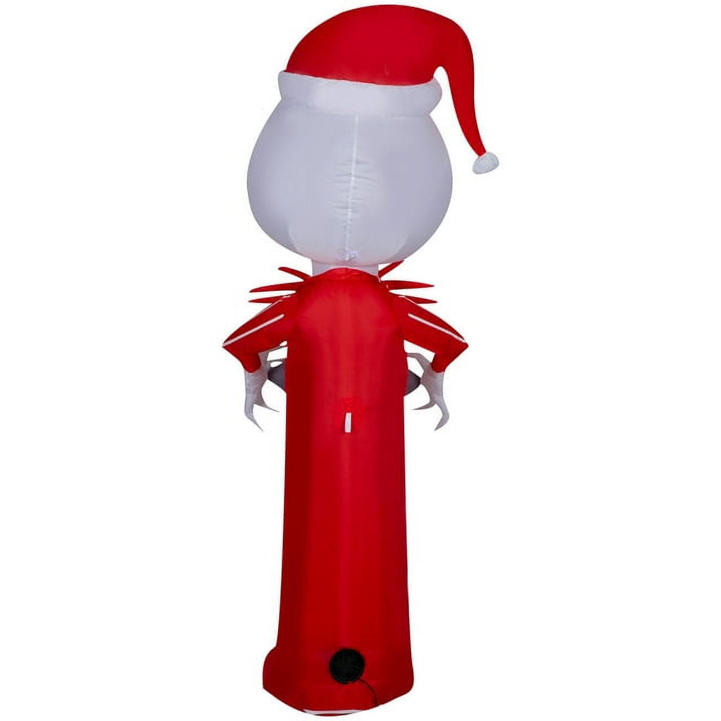 5.5 Foot Stylized Jack Skellington Inflatable with Spider Snowflake and Sally Holding Wreath D2238