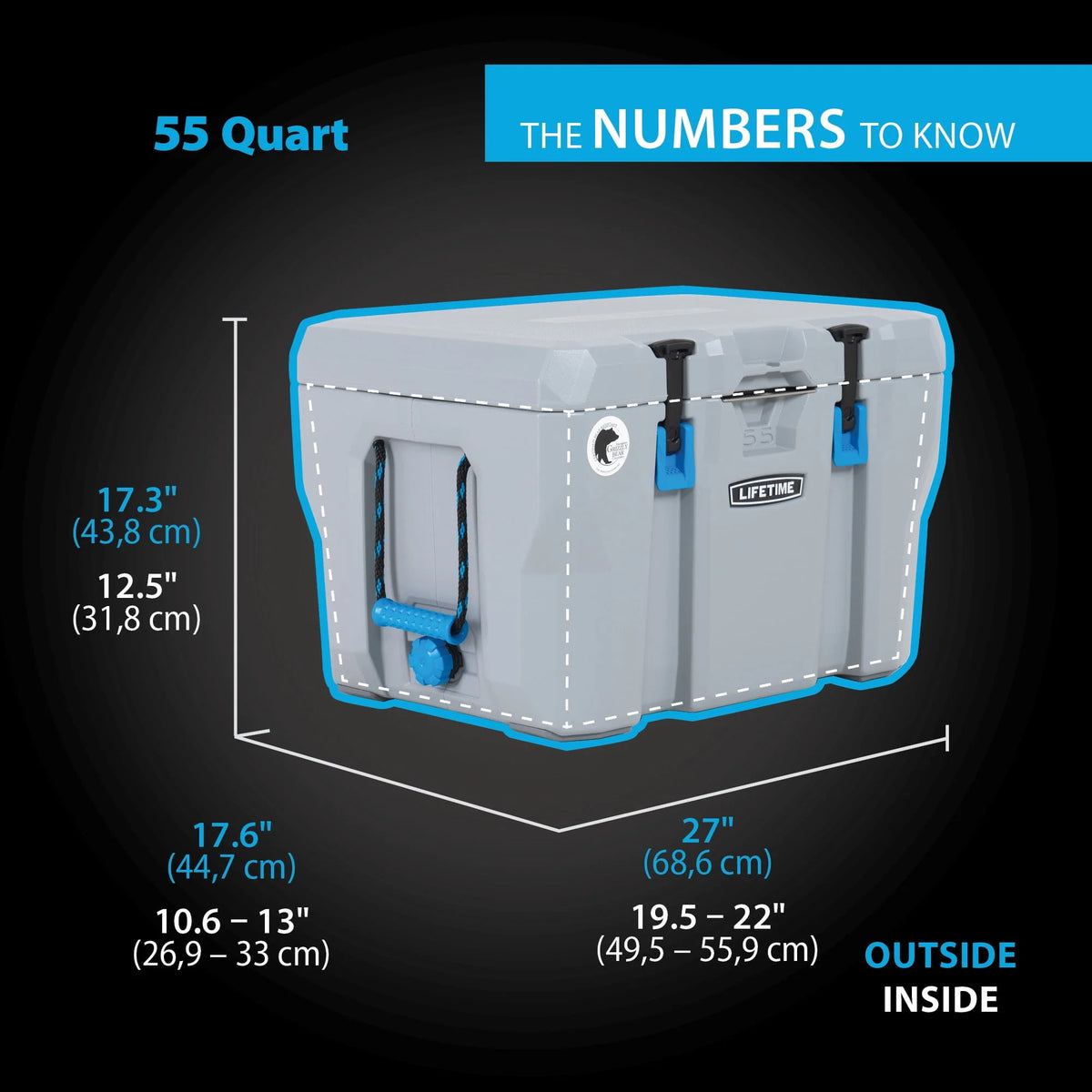 55 Quart High Performance Polyethylene Cooler Q471