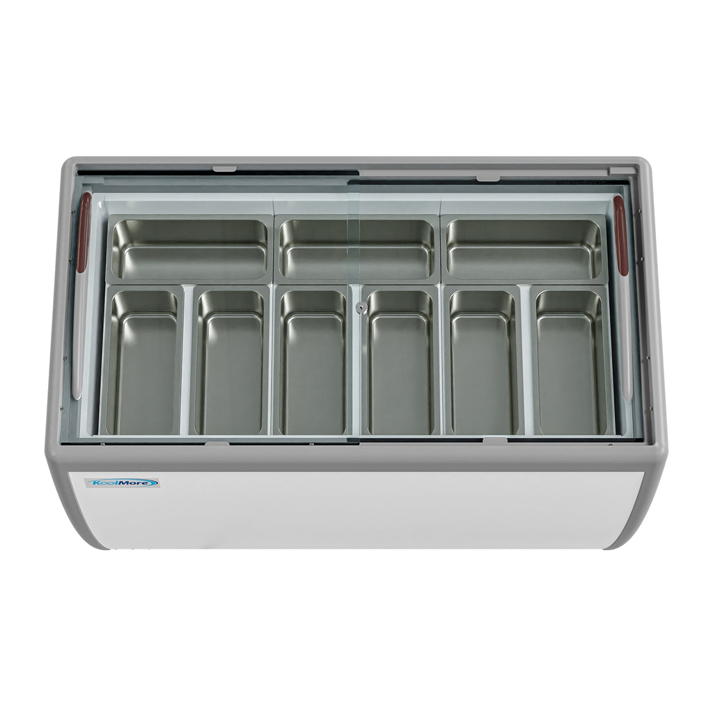 13 cu. ft. Gelato Dipping Cabinet Display Freezer with Sliding Glass Door E4836