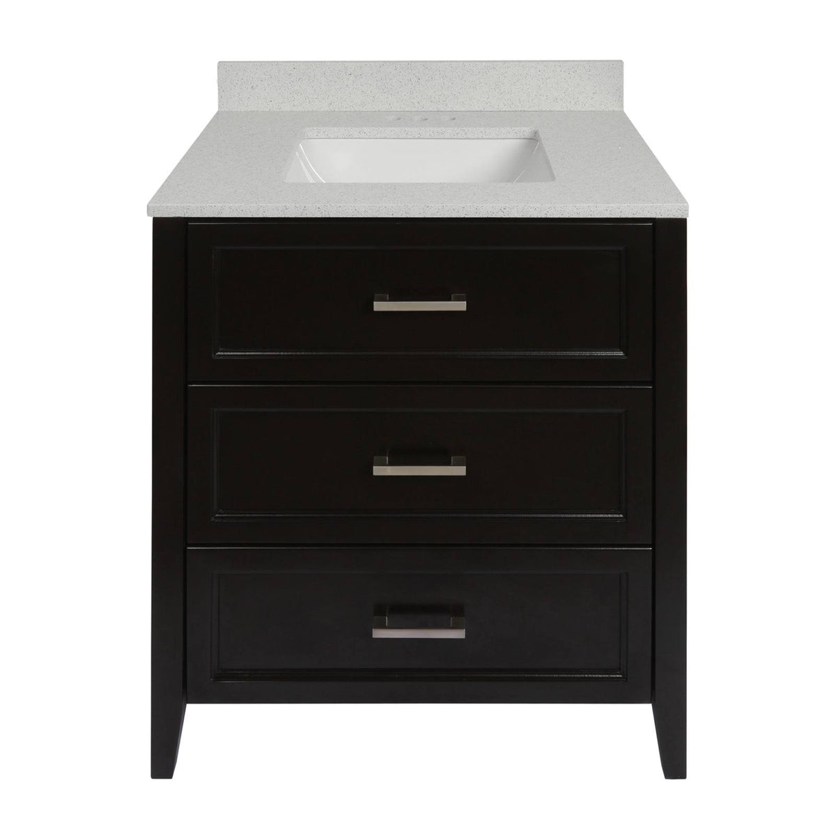 Espresso Bath Vanity with White Cultured Marble Top with Backsplash Z469