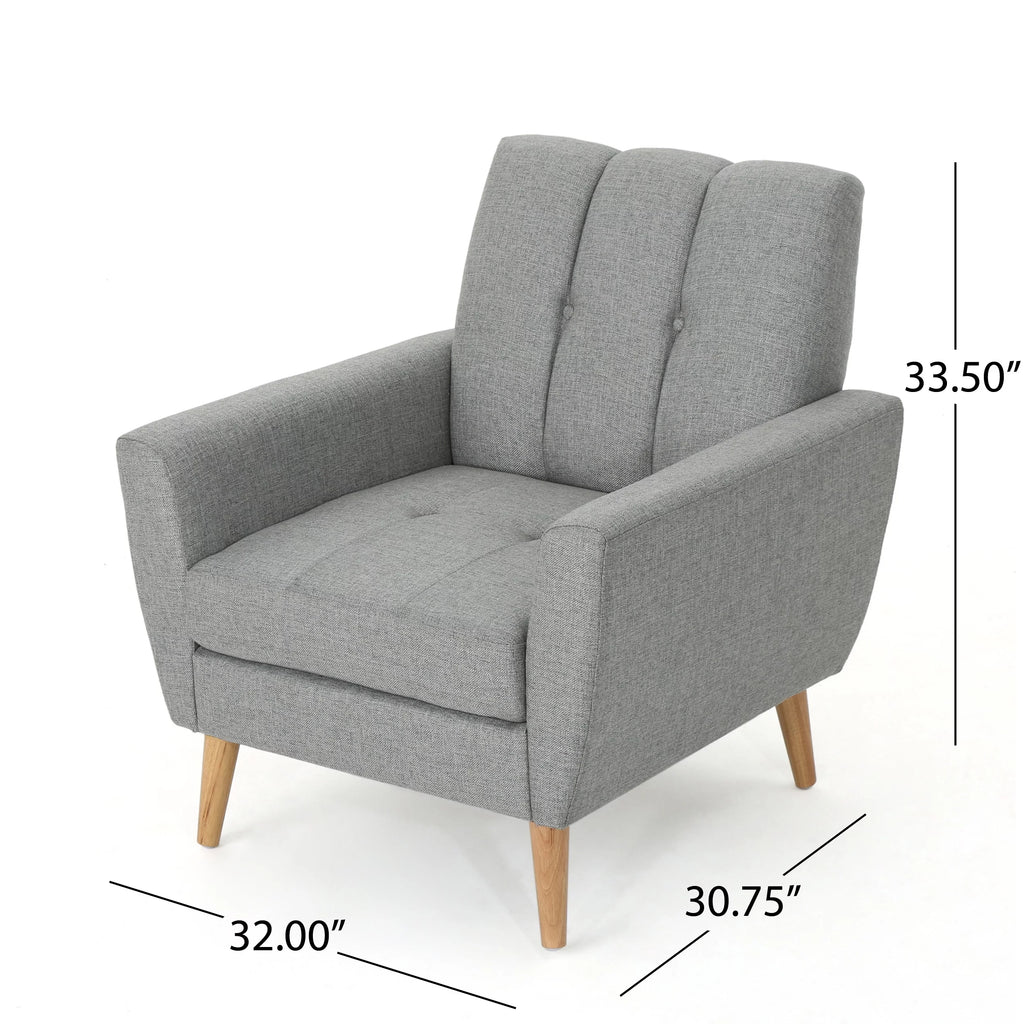 Gray Fabric Tufted Sofa Chat Set J987201