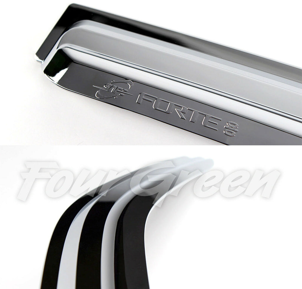 Chrome Window Wind Visors Sun Rain Deflectors Guards for Kia Forte 2009 - 2012 B7023