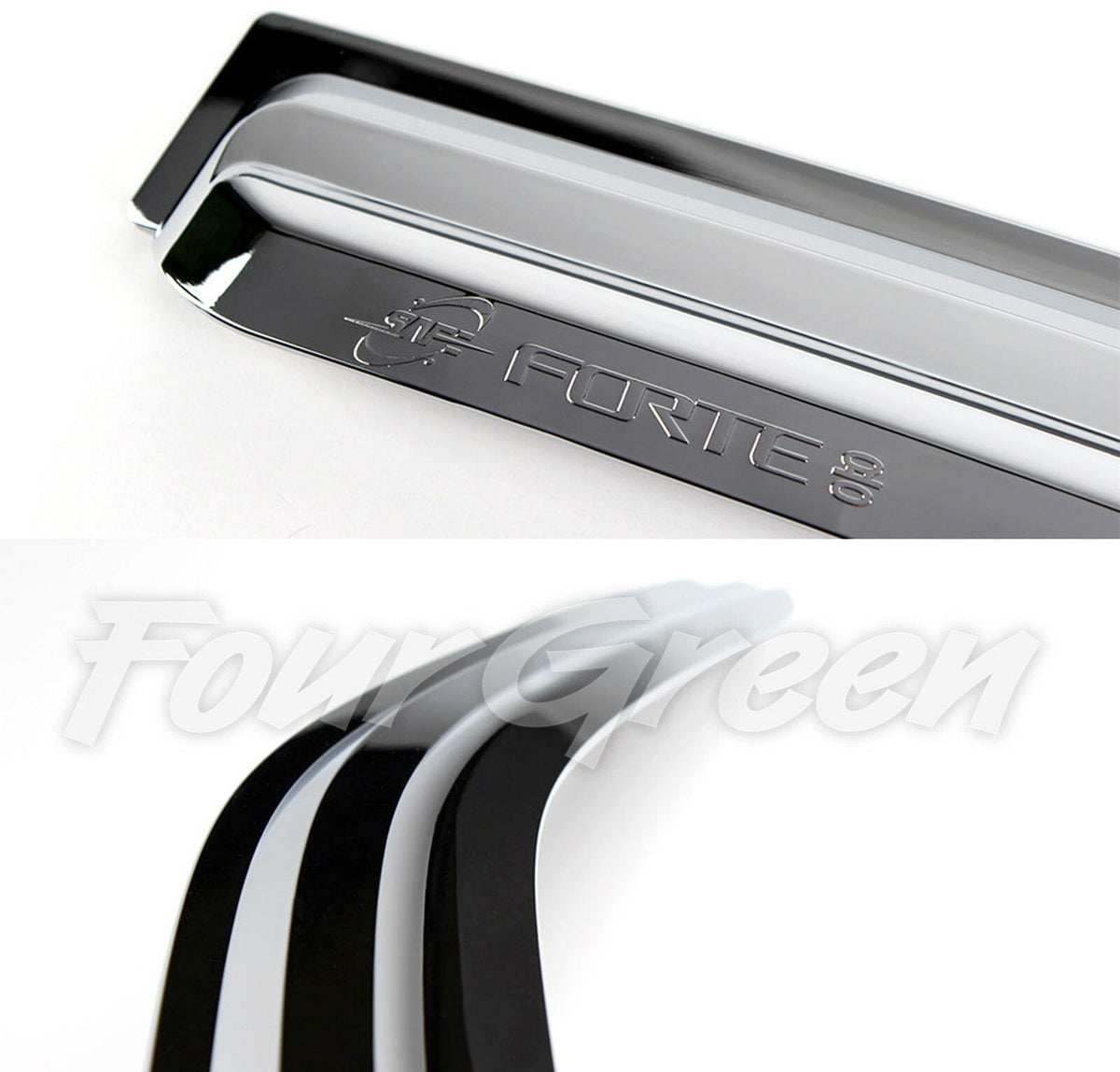 Chrome Window Wind Visors Sun Rain Deflectors Guards for Kia Forte 2009 - 2012 B7023