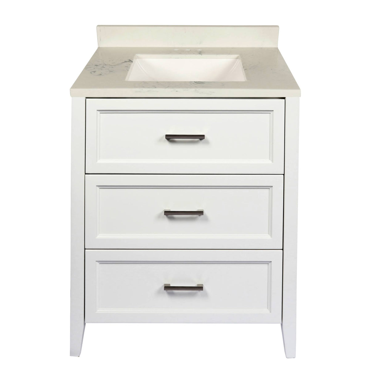 Espresso Bath Vanity with White Cultured Marble Top with Backsplash Z469