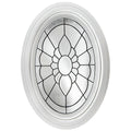 Decorative Glass Fixed Oval Vinyl Window, Black Caming in White T838