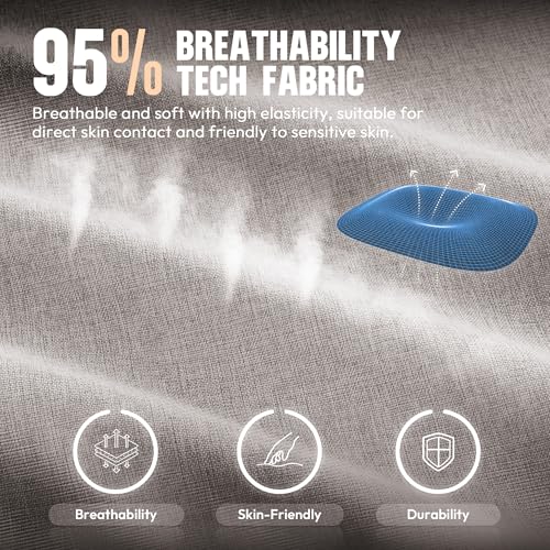 Beige Fabric Ergonomic Gaming Chair with Footrest Q130