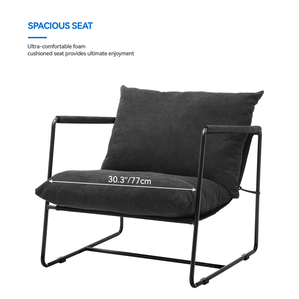 Dark Grey Linen Accent Chair Z802707