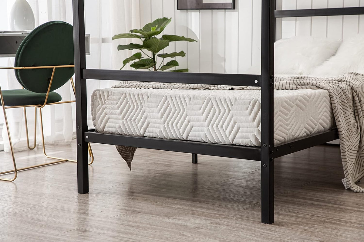 Black Twin Size Canopy Bed Frame Y8331