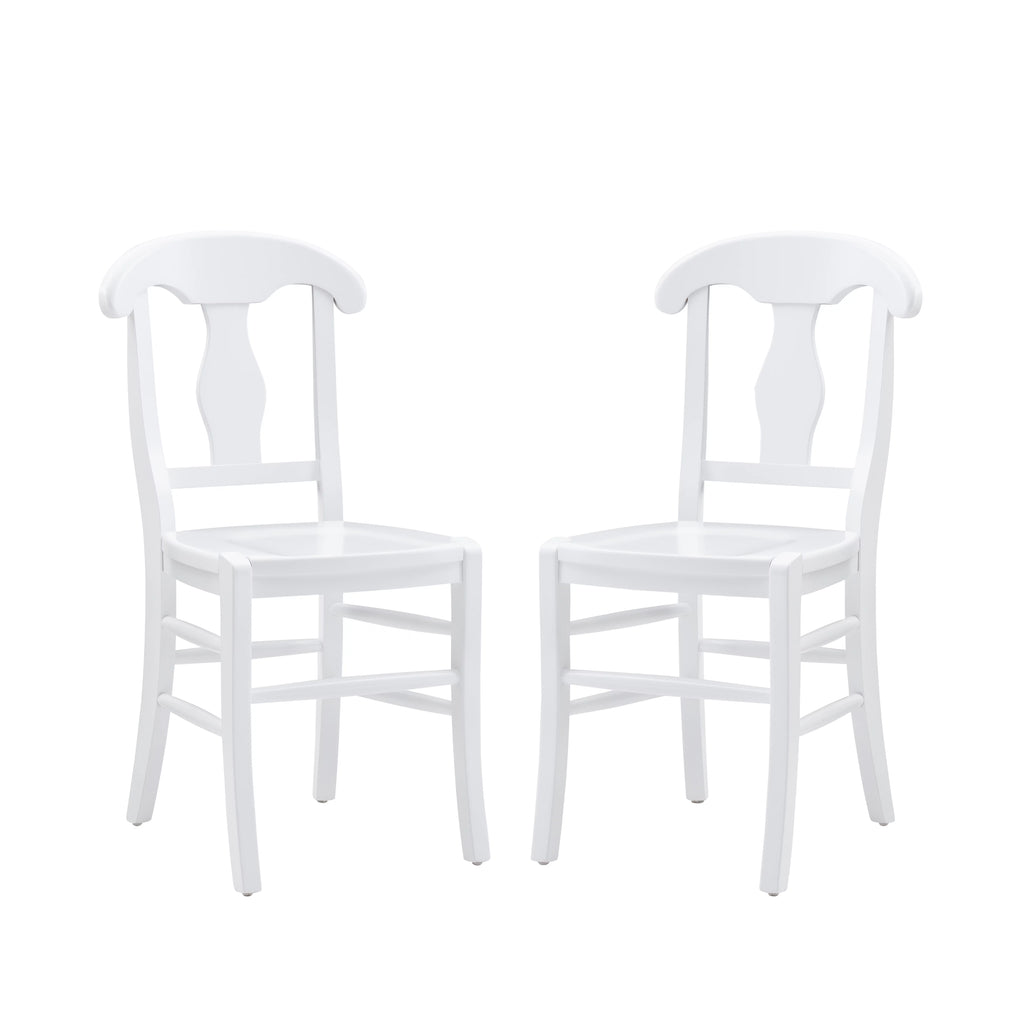 White Wood Dining Accent Chair Set of 2 S2347