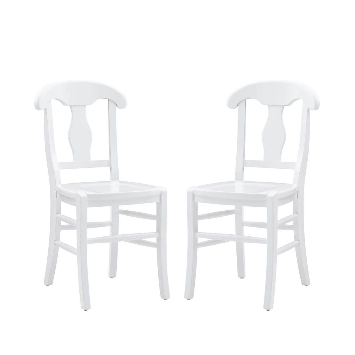 White Wood Dining Accent Chair Set of 2 S2347