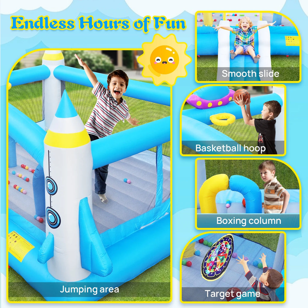 Inflatable Bouncer with Blower, 198" x 180" Play Area, 96" Tall N908003