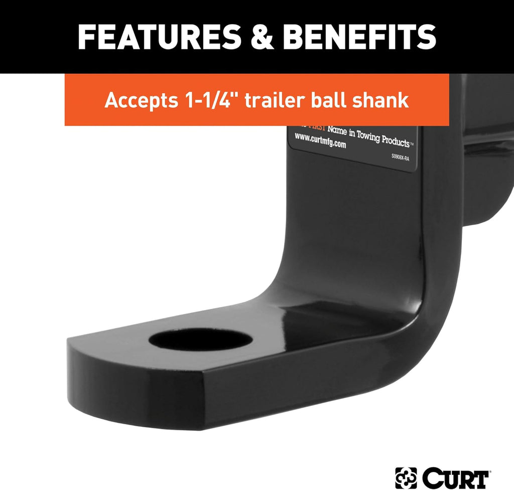 Class 4 Trailer Hitch Ball Mount, 2-Inch Receiver, 12,000 lbs, 6-Inch Drop, 5-Inch Rise, Pack of 2 T1078