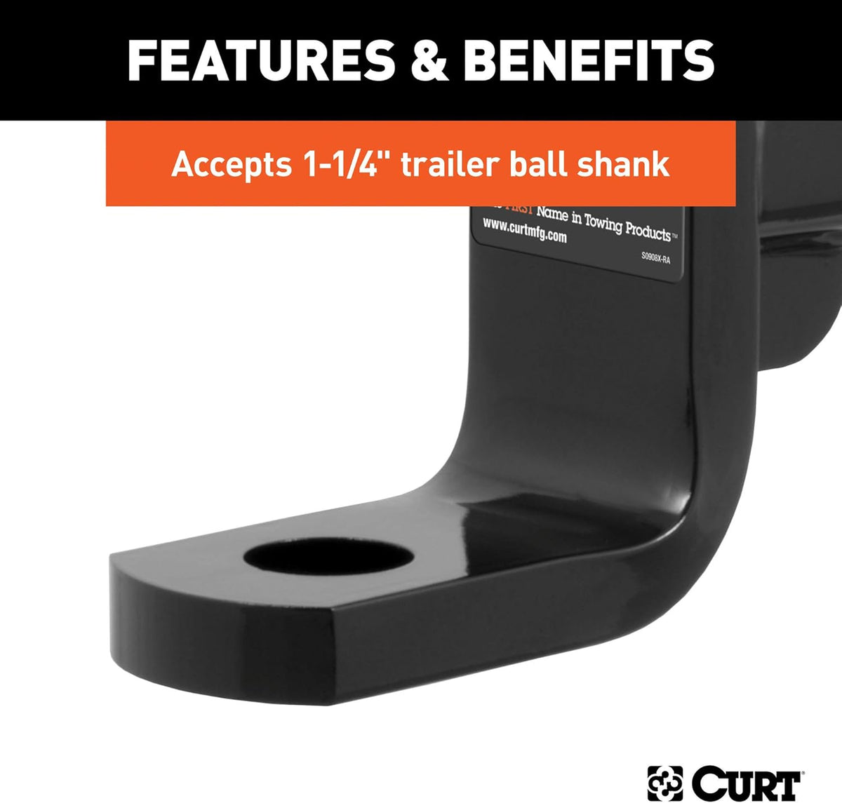 Class 4 Trailer Hitch Ball Mount, 2-Inch Receiver, 12,000 lbs, 6-Inch Drop, 5-Inch Rise, Pack of 2 T1078