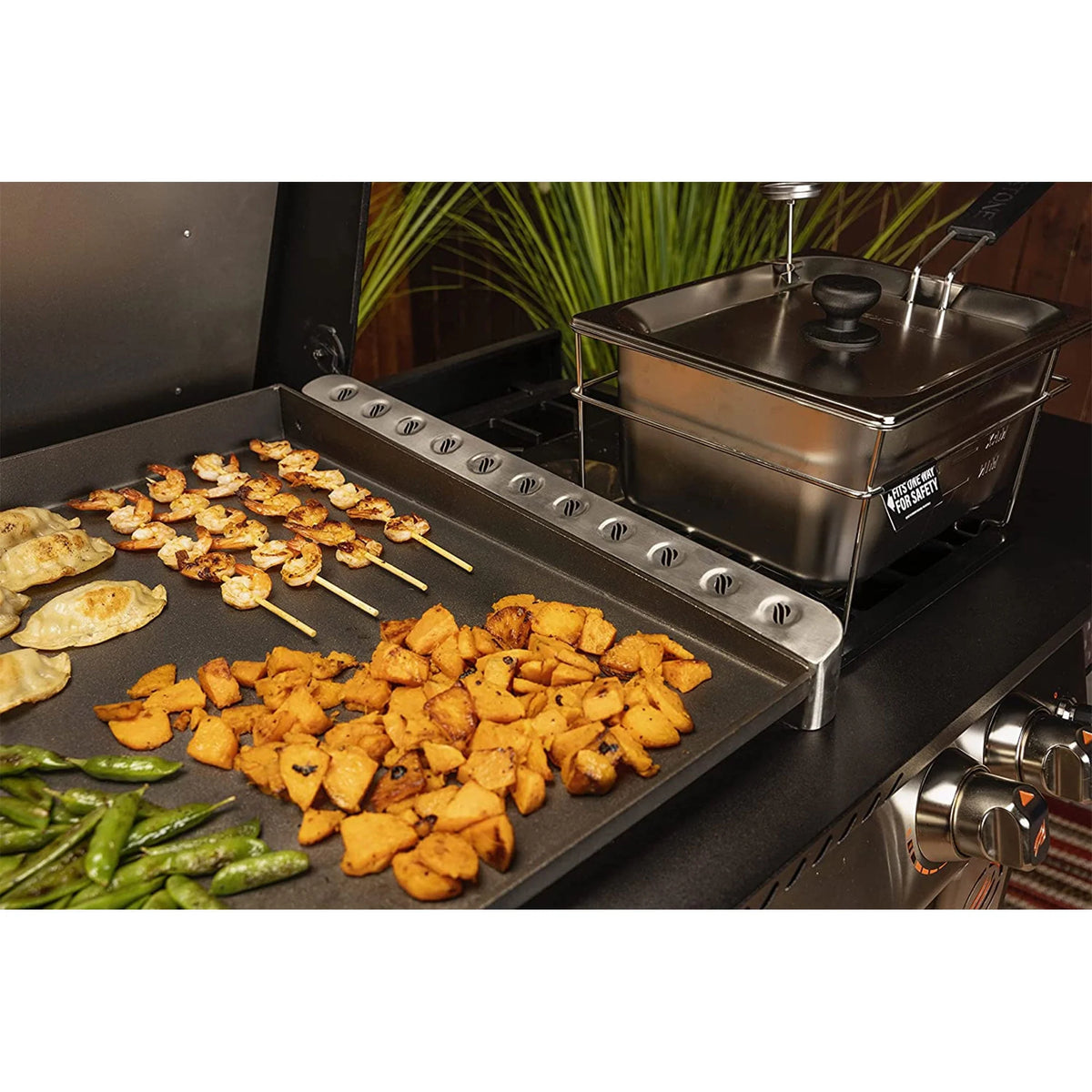28 Inch 3 Burner Propane Griddle Cooking Station with Cabinets V24252