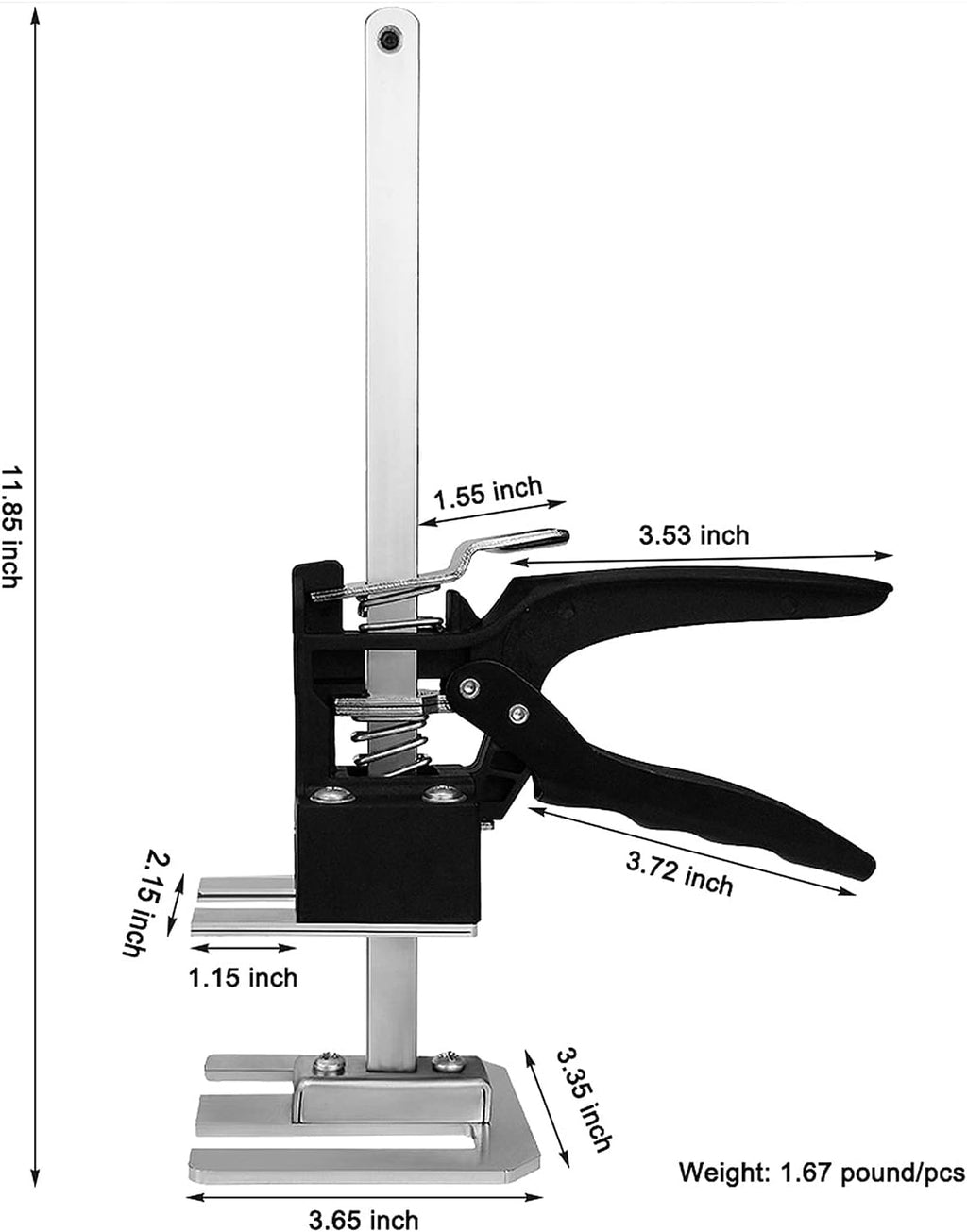 2 Packs Hand Jack, Cabinet Jack, Up to 223 lb, Height Adjustable 0.16-7.72 Inches L332492