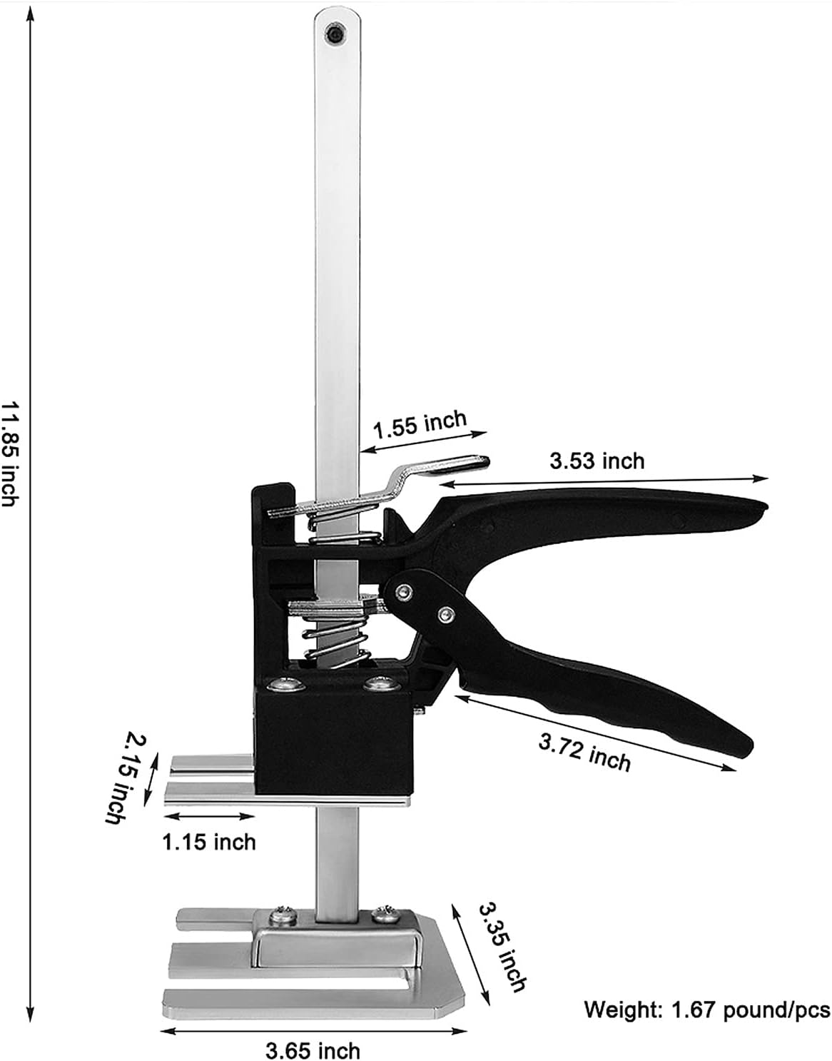 2 Packs Hand Jack, Cabinet Jack, Up to 223 lb, Height Adjustable 0.16-7.72 Inches L332492