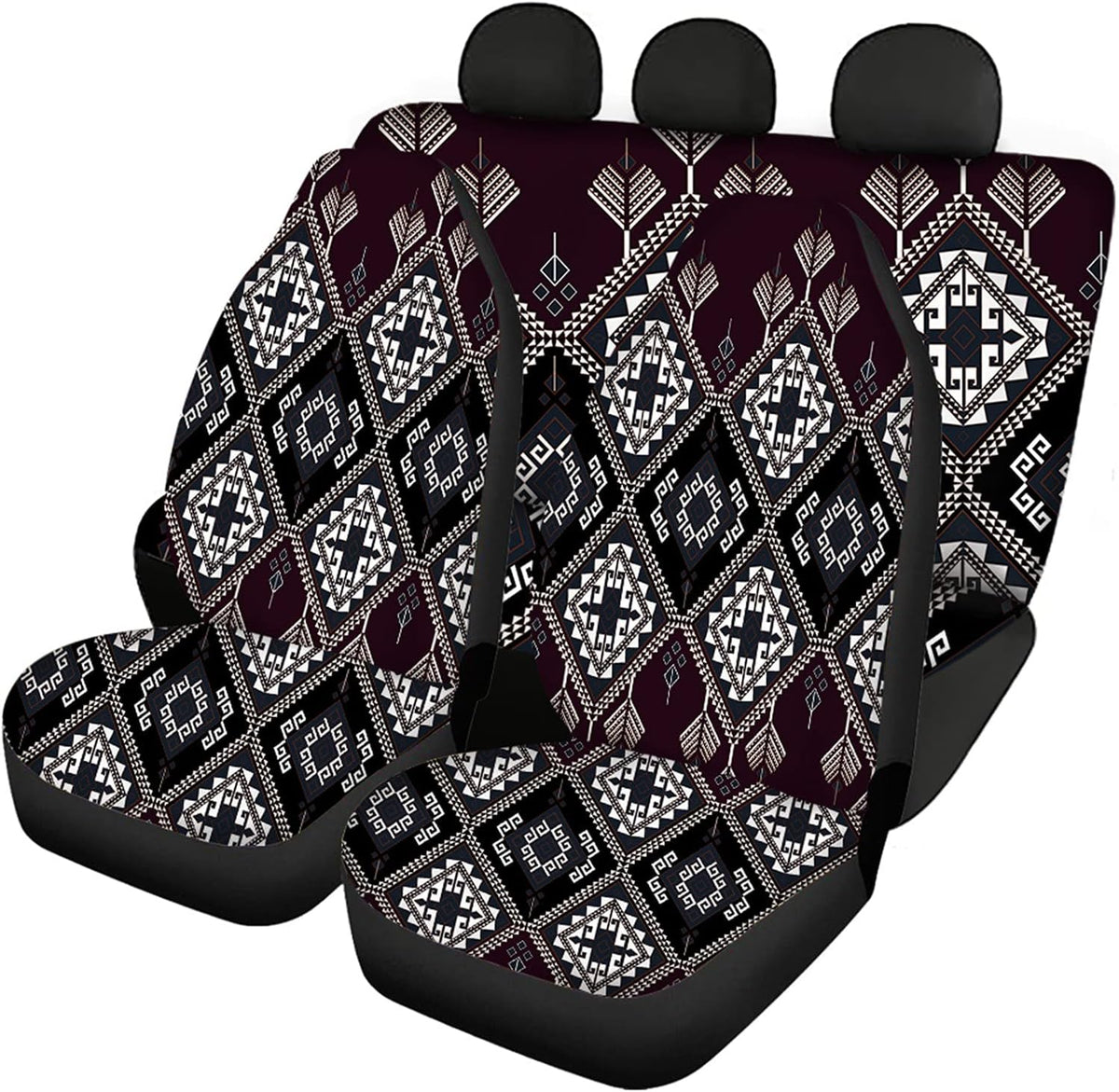 Purple Car Seat Cover Full Set Front and Rear Bench Seats M26731