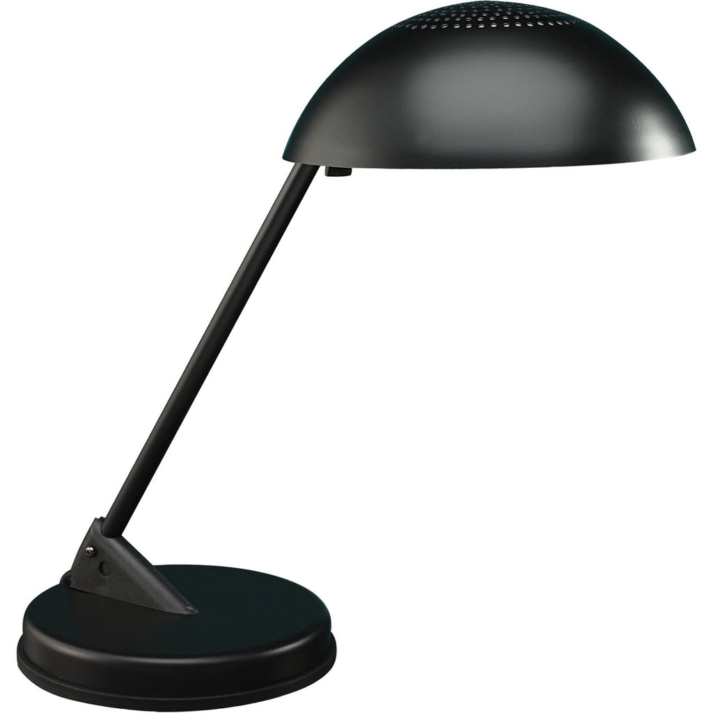 Matte Black Incandescent Desk Lamp with Vented Dome Shade Q63814