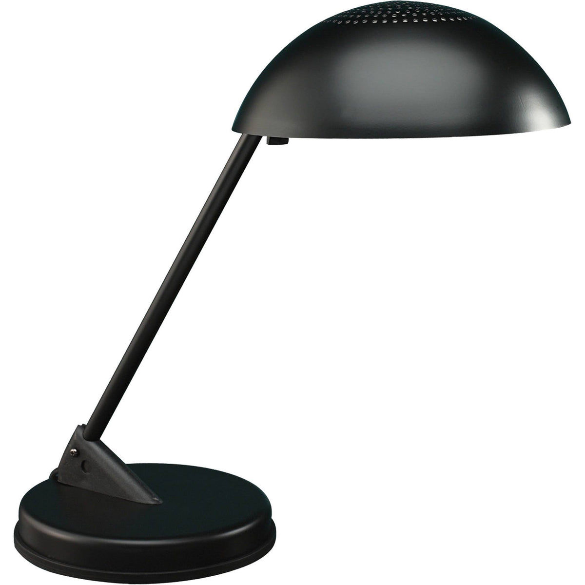 Matte Black Incandescent Desk Lamp with Vented Dome Shade Q63814
